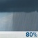 This Afternoon: Rain showers. Cloudy, with a high near 47. East northeast wind around 10 mph. Chance of precipitation is 80%. New rainfall amounts between a tenth and quarter of an inch possible. This Afternoon: Rain Showers
